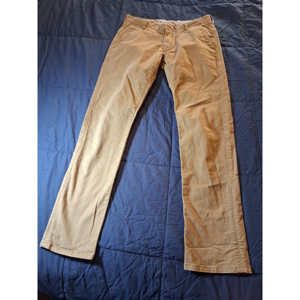 Vissla Pants Mens Sz 31 Beige‎ High Tider Chino Casual Cotton Khakis Slim